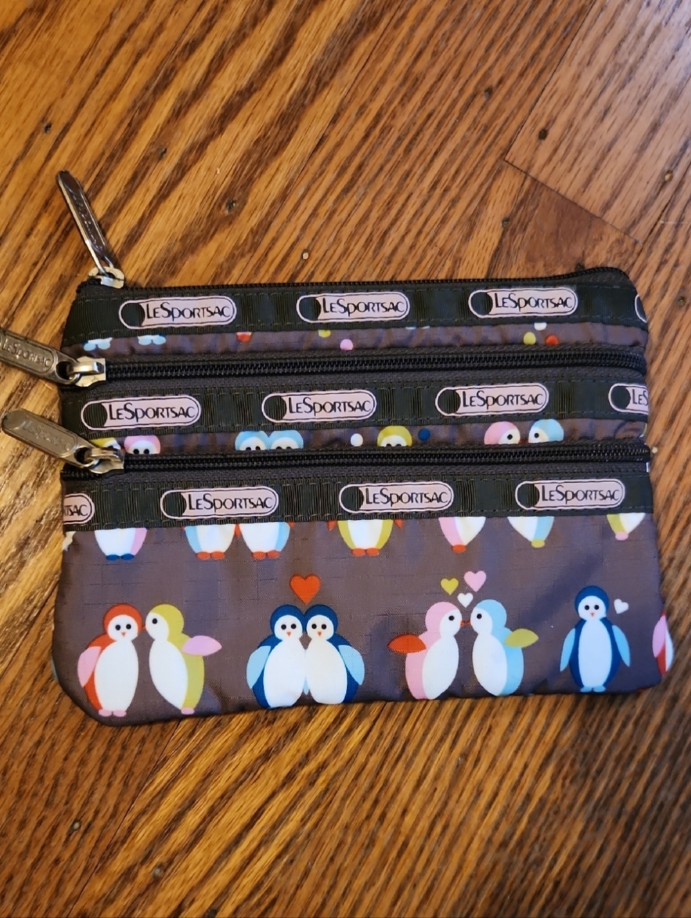 LeSportsac Loving Penguins 3-zip Cosmetic Bag